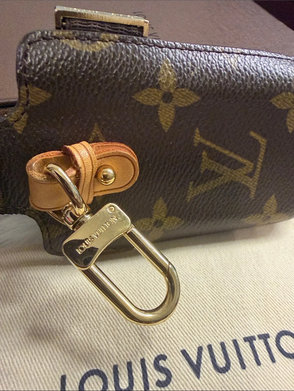 Louis Vuitton Brown Monogram Key Holder with Gold Hardware